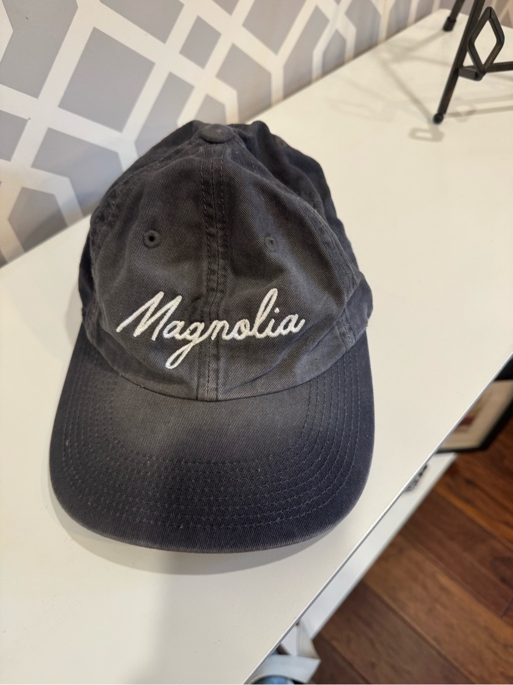 Magnolia Blue Baseball Cap with White Script - Picture 4 of 5